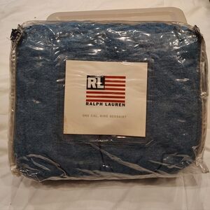 New Ralph Lauren Denim Style Chambray Ruffled Bedskirt Vintage